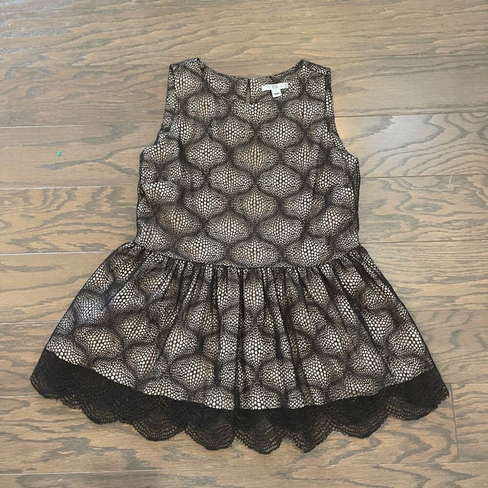 Zac by Zac Posen Black Lave Peplum Top Size 6